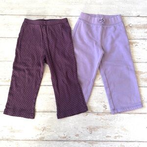 Baby Girl 24m Pants Bundle Set of 2 Lavender Purple & Polka Dots Toddler Kids
